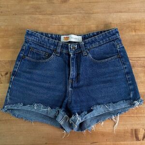 Vintage Route 66 Denim Cut Off Shorts